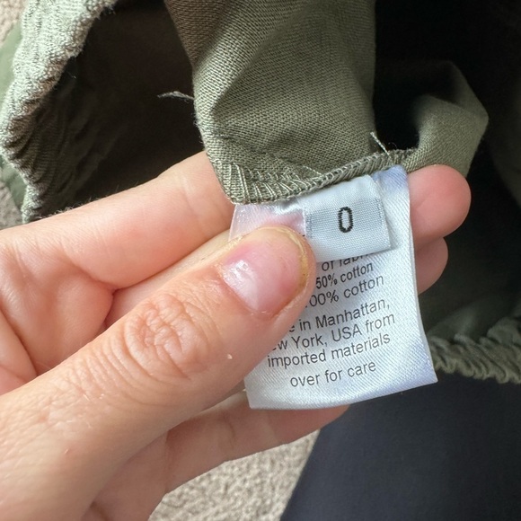 Rachel Comey- Olive Green Waxed Linsley Long Length Drawstring Shorts - Picture 7 of 10